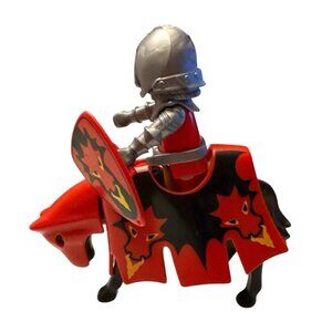 PLAYMOBIL vintage médiéval chevalier dragon rouge 3319 cheval robe combat tour
